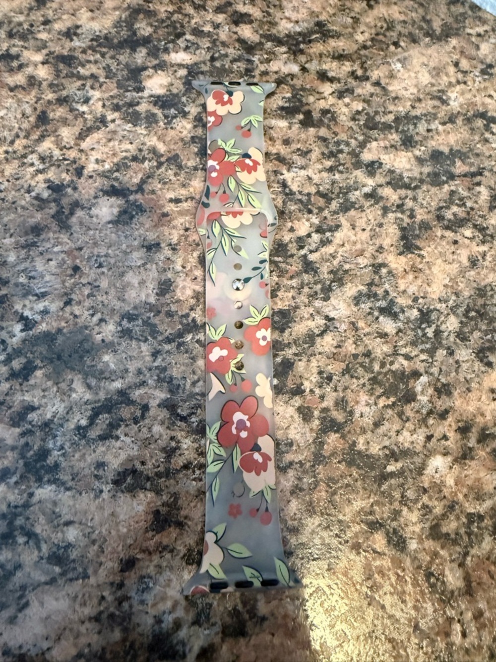 Apple Floral Silicone Watch Band